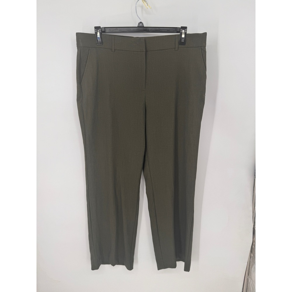 Kim Rogers Pants Women 18 Olive Green Modern Fit Gap-Free Straight Leg Trousers